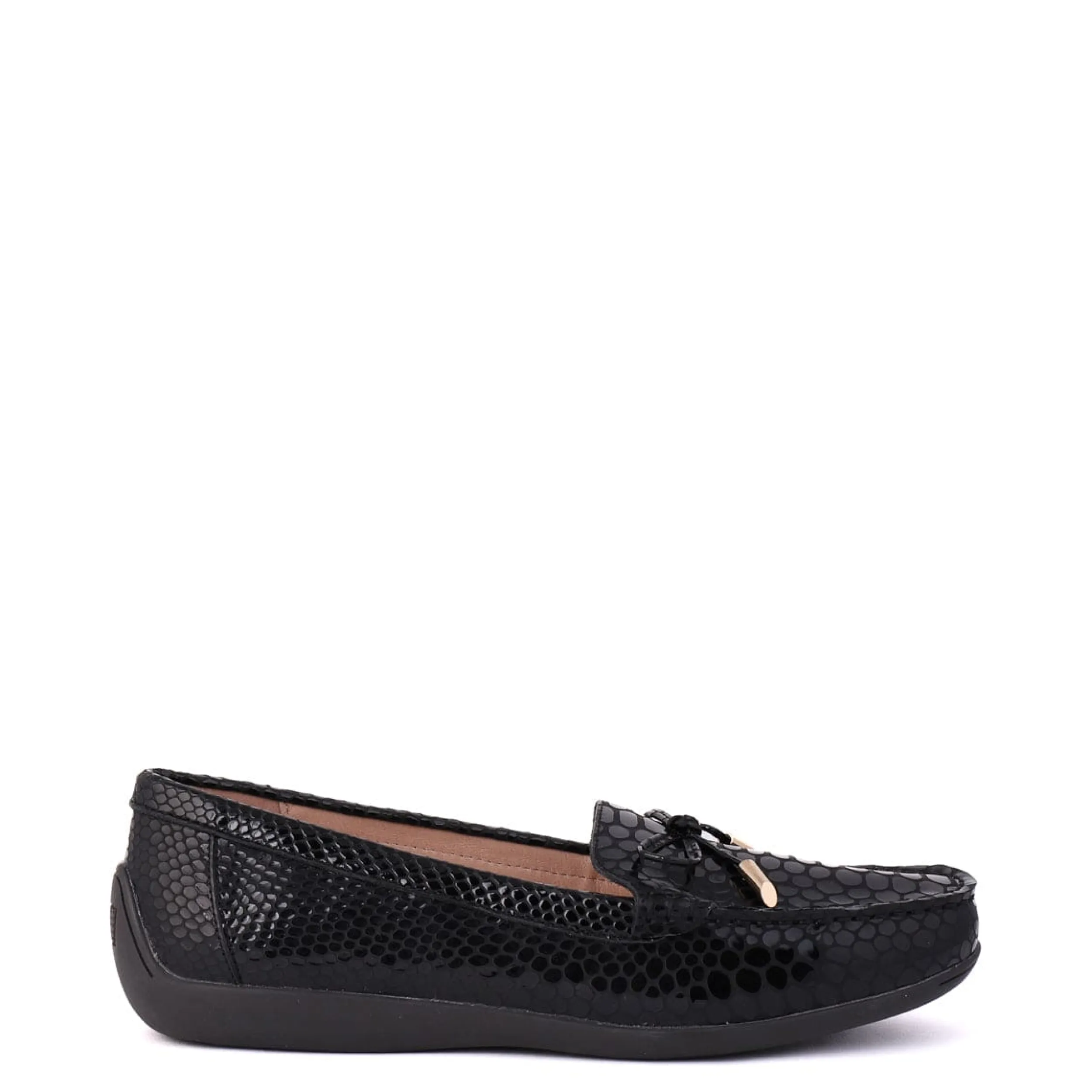 Loafers | LEISURES ERIN Black Croc Patent