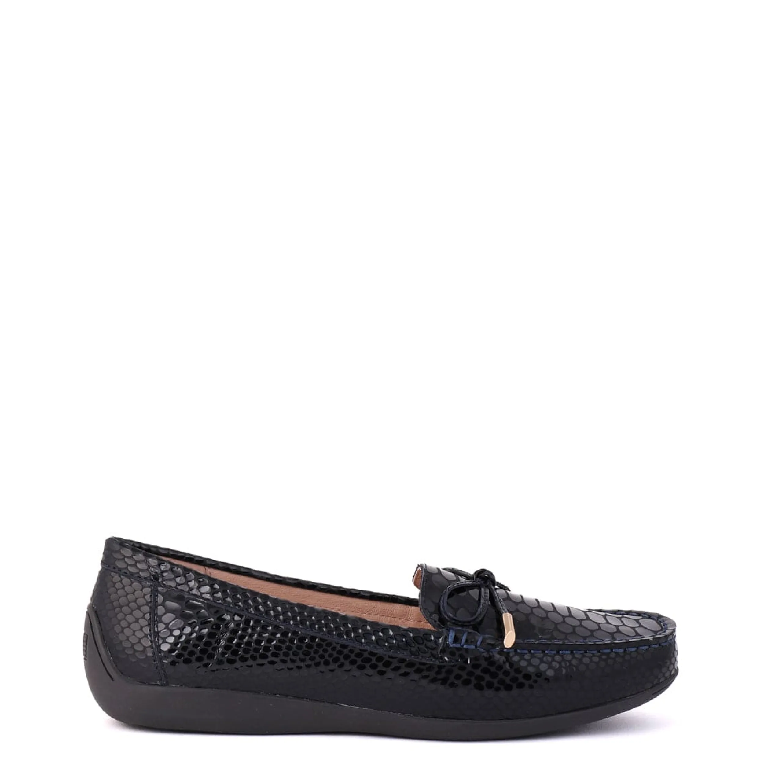 Loafers | LEISURES ERIN Navy Croc Patent