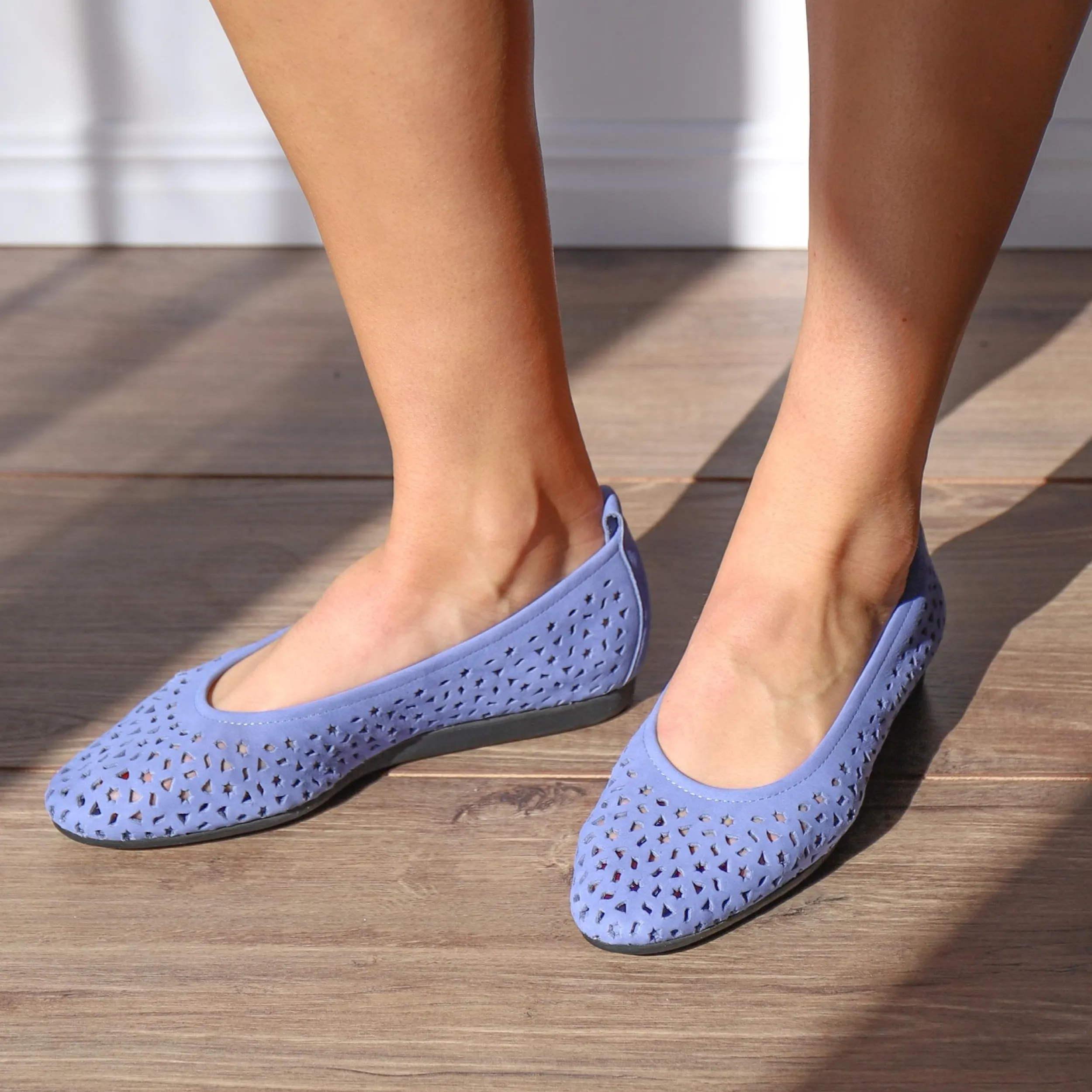 Ballet Flats | ARCHE LILY Blue Nubuck