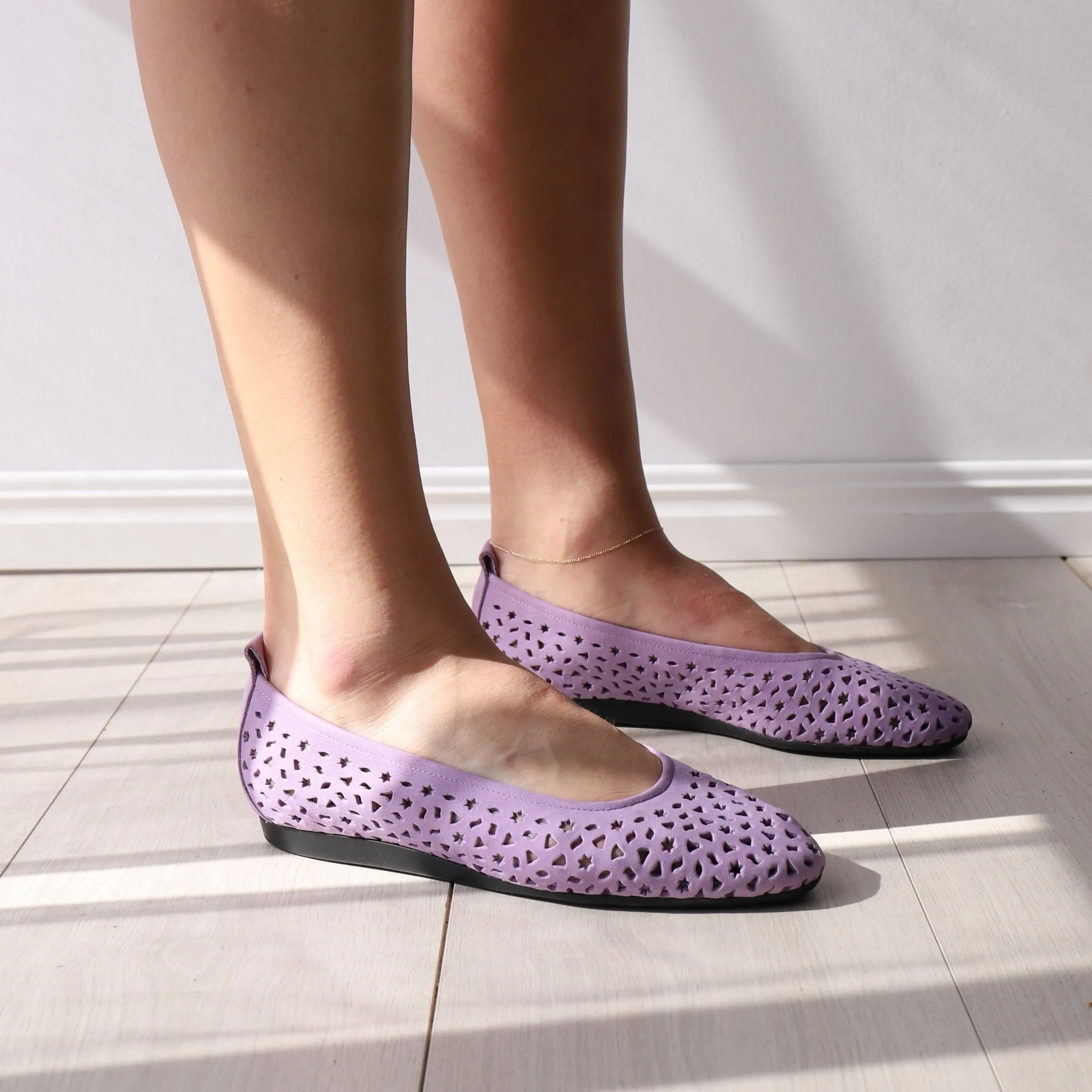 Ballet Flats | ARCHE LILY Lilac Nubuck