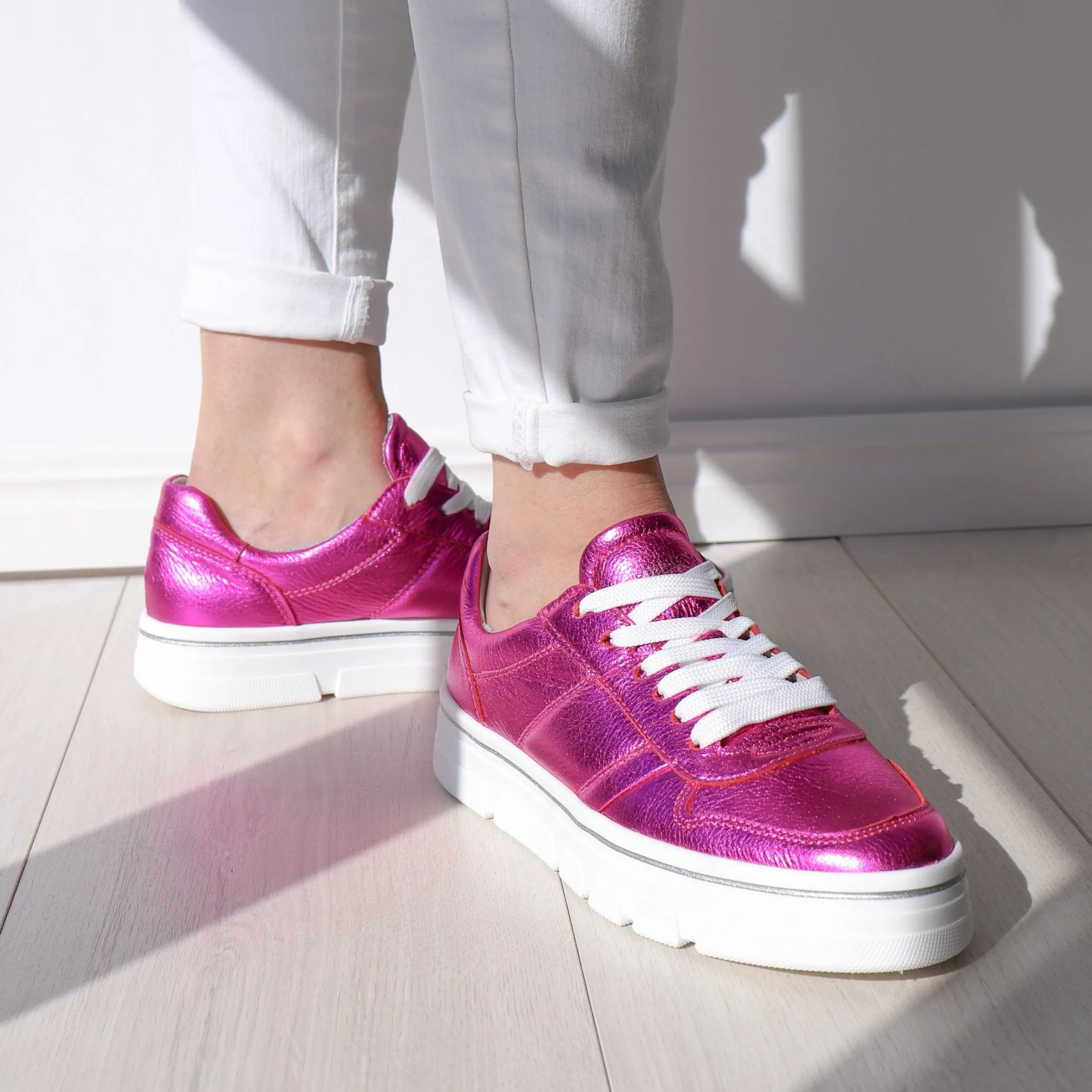 Sneakers | ARA 47101 Metallic Fuschia