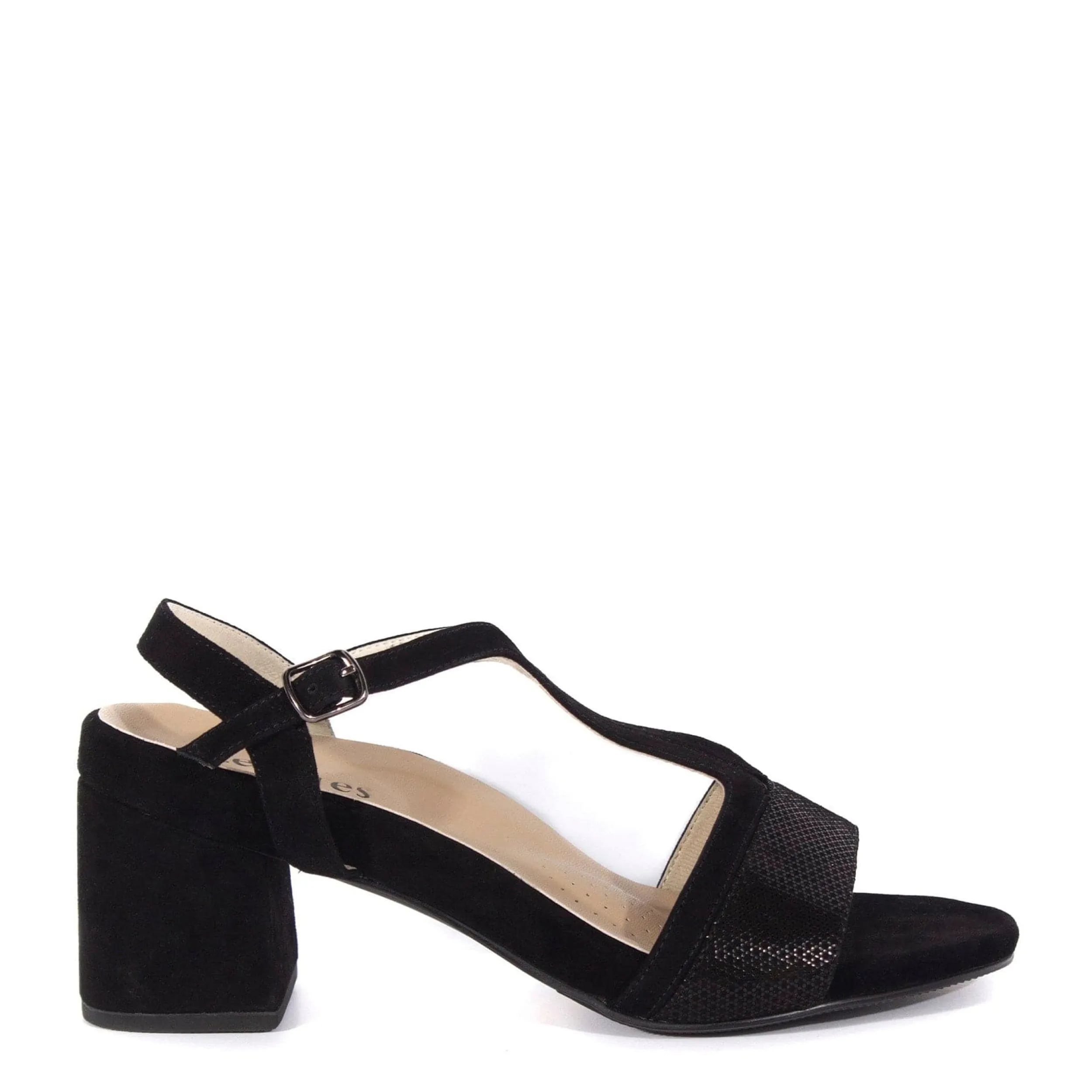 Heels | Sandals | LEISURES REID Black Suede Shimmer